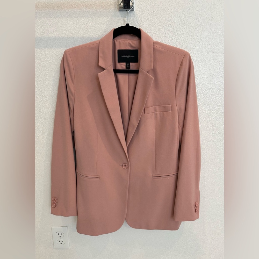 Banana Republic Single Button Light Pink Blazer